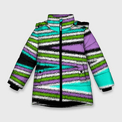 Зимняя куртка для девочки Абстрактный асимметричный