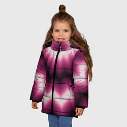 Куртка зимняя для девочки Черно-пурпурный калейдоскоп, цвет: 3D-черный — фото 2