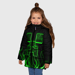 Куртка зимняя для девочки MINECRAFT TEXTURE FIRE, цвет: 3D-черный — фото 2