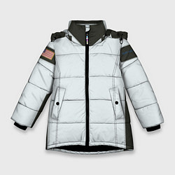 Куртка зимняя для девочки SpaceX Скафандр астронавта, цвет: 3D-черный