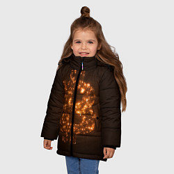 Куртка зимняя для девочки СВЕТЯЩИЙСЯ BITCOIN, цвет: 3D-светло-серый — фото 2