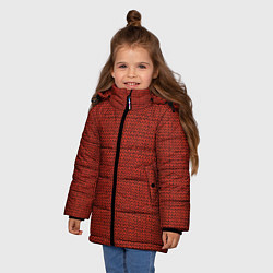 Куртка зимняя для девочки Красная вязь, цвет: 3D-красный — фото 2