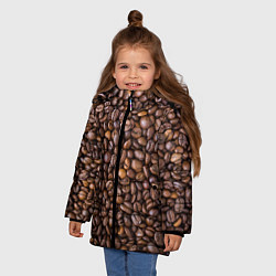 Куртка зимняя для девочки Кофемания, цвет: 3D-черный — фото 2