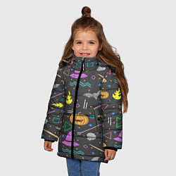 Куртка зимняя для девочки Уютный Halloween, цвет: 3D-светло-серый — фото 2