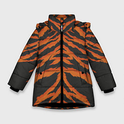 Зимняя куртка для девочки Шкура тигра оранжевая