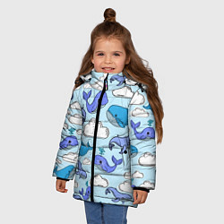 Куртка зимняя для девочки Небесные киты цвет, цвет: 3D-черный — фото 2