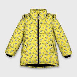 Куртка зимняя для девочки Pineapple Pattern, цвет: 3D-черный