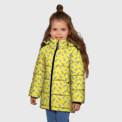 Куртка зимняя для девочки Pineapple Pattern, цвет: 3D-черный — фото 2