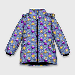 Зимняя куртка для девочки Новогодние Ёлочные Украшения