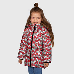 Куртка зимняя для девочки Шапки, цвет: 3D-черный — фото 2