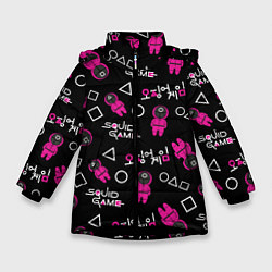 Куртка зимняя для девочки Игра в кальмара: Паттерн, цвет: 3D-черный