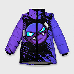 Куртка зимняя для девочки Геометри Даш Geometry Dash, цвет: 3D-светло-серый