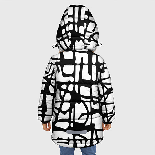 Зимняя куртка для девочки Черно-Белый мотив Cantabrigiensia, подходящий для / 3D-Светло-серый – фото 4