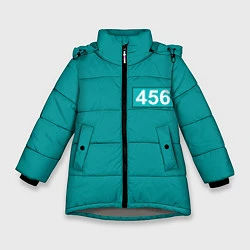 Куртка зимняя для девочки Игра в кальмара 456, цвет: 3D-светло-серый