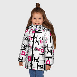 Куртка зимняя для девочки LOGO PATTERN SQUID GAME, цвет: 3D-красный — фото 2