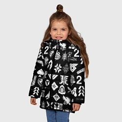 Куртка зимняя для девочки DESTINY 2 PATTERN GAME LOGO ДЕСТИНИ 2 ПАТТЕРН СИМВ, цвет: 3D-черный — фото 2