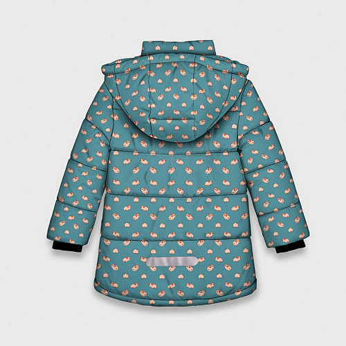 Зимняя куртка для девочки Паттерн хомячков / 3D-Светло-серый – фото 2