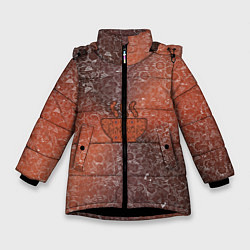 Куртка зимняя для девочки Горячее блюдо на фоне АПВ 8 4 2 9, цвет: 3D-черный