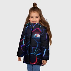 Куртка зимняя для девочки BMW SPORT 3D плиты, цвет: 3D-черный — фото 2