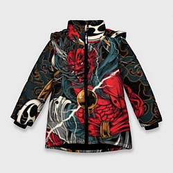 Куртка зимняя для девочки БОГ ГРОМА РАЙДЗИН, цвет: 3D-черный