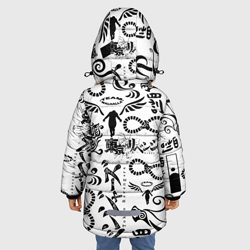 Зимняя куртка для девочки ТОКИЙСКИЕ МСТИТЕЛИ ЛОГОБОМБИНГ / 3D-Светло-серый – фото 4