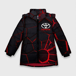 Куртка зимняя для девочки Тойота 3D плиты с подсветкой, цвет: 3D-красный