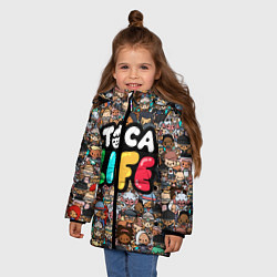 Куртка зимняя для девочки Toca Life, цвет: 3D-черный — фото 2