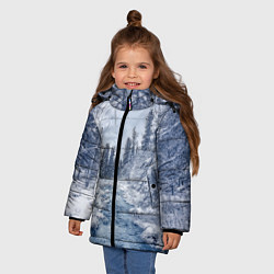 Куртка зимняя для девочки СНЕЖНЫЙ ПЕЙЗАЖ, цвет: 3D-черный — фото 2