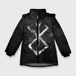 Куртка зимняя для девочки BERSERK LOGO GRUNGE, цвет: 3D-светло-серый