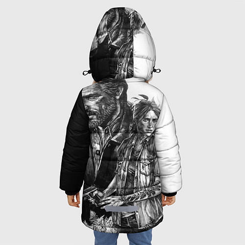 Зимняя куртка для девочки THE LAST OF US ЧЁРНО БЕЛЫЙ / 3D-Светло-серый – фото 4