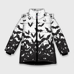 Куртка зимняя для девочки Летучие кровососы, цвет: 3D-черный