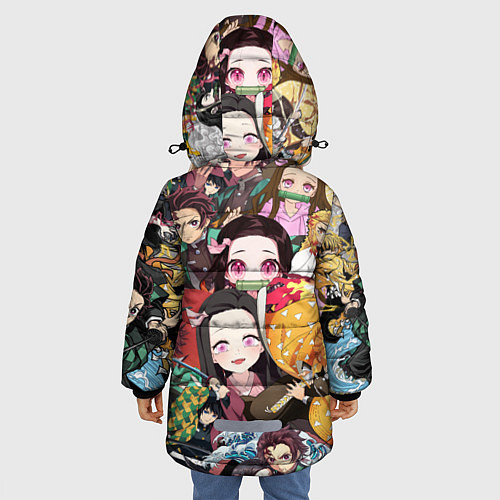 Зимняя куртка для девочки КЛИНОК РАССЕКАЮЩИЙ СТИКЕРБОМБИНГ / 3D-Светло-серый – фото 4