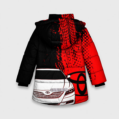 Зимняя куртка для девочки Camry Toyota glitch / 3D-Светло-серый – фото 2