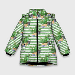 Зимняя куртка для девочки Комнатные цветы