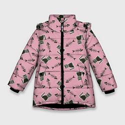 Куртка зимняя для девочки Фамильяр, цвет: 3D-черный