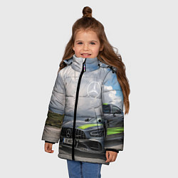 Куртка зимняя для девочки Mercedes V8 Biturbo Racing Team AMG, цвет: 3D-светло-серый — фото 2