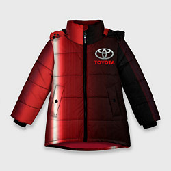 Куртка зимняя для девочки Toyota В полоску, цвет: 3D-красный