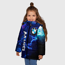 Куртка зимняя для девочки BMW Синяя молния, цвет: 3D-светло-серый — фото 2