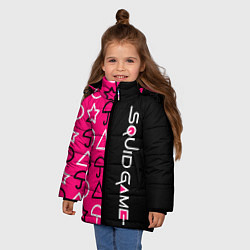 Куртка зимняя для девочки Игра в кальмара: Символика, цвет: 3D-красный — фото 2