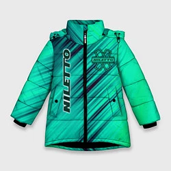 Куртка зимняя для девочки Нилетто Niletto лого, цвет: 3D-черный