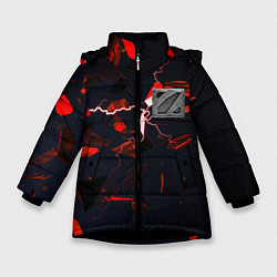 Куртка зимняя для девочки DOTA 2 3D плиты и молния, цвет: 3D-черный