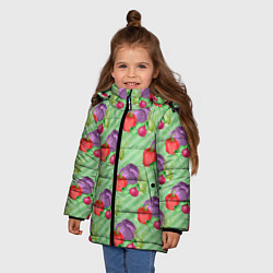 Куртка зимняя для девочки Vegan Огород, цвет: 3D-черный — фото 2