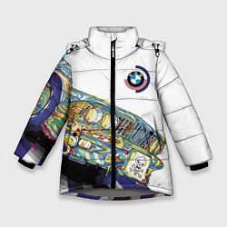 Куртка зимняя для девочки Бэха в стиле поп-арт, цвет: 3D-светло-серый