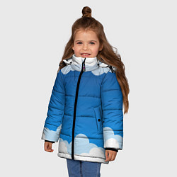 Куртка зимняя для девочки Полёт в облаках, цвет: 3D-черный — фото 2