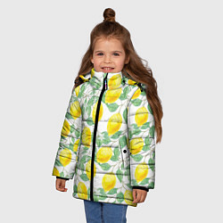Куртка зимняя для девочки Лимоны 3d, цвет: 3D-черный — фото 2