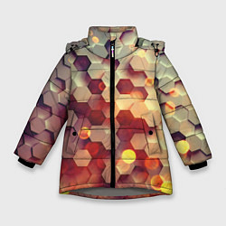 Куртка зимняя для девочки 3Д фигуры, цвет: 3D-светло-серый