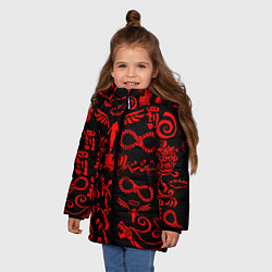 Куртка зимняя для девочки ТОКИЙСКИЕ МСТИТЕЛИ КРАСНЫЕ ТАТУ, цвет: 3D-светло-серый — фото 2