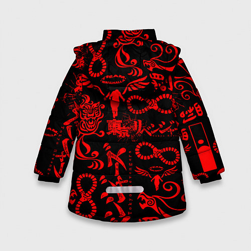 Зимняя куртка для девочки ТОКИЙСКИЕ МСТИТЕЛИ КРАСНЫЕ ТАТУ / 3D-Красный – фото 2