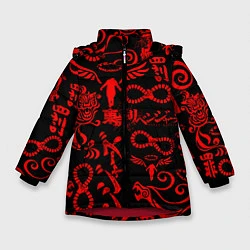 Куртка зимняя для девочки ТОКИЙСКИЕ МСТИТЕЛИ КРАСНЫЕ ТАТУ, цвет: 3D-красный