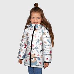 Куртка зимняя для девочки Забавный Новый Год, цвет: 3D-красный — фото 2